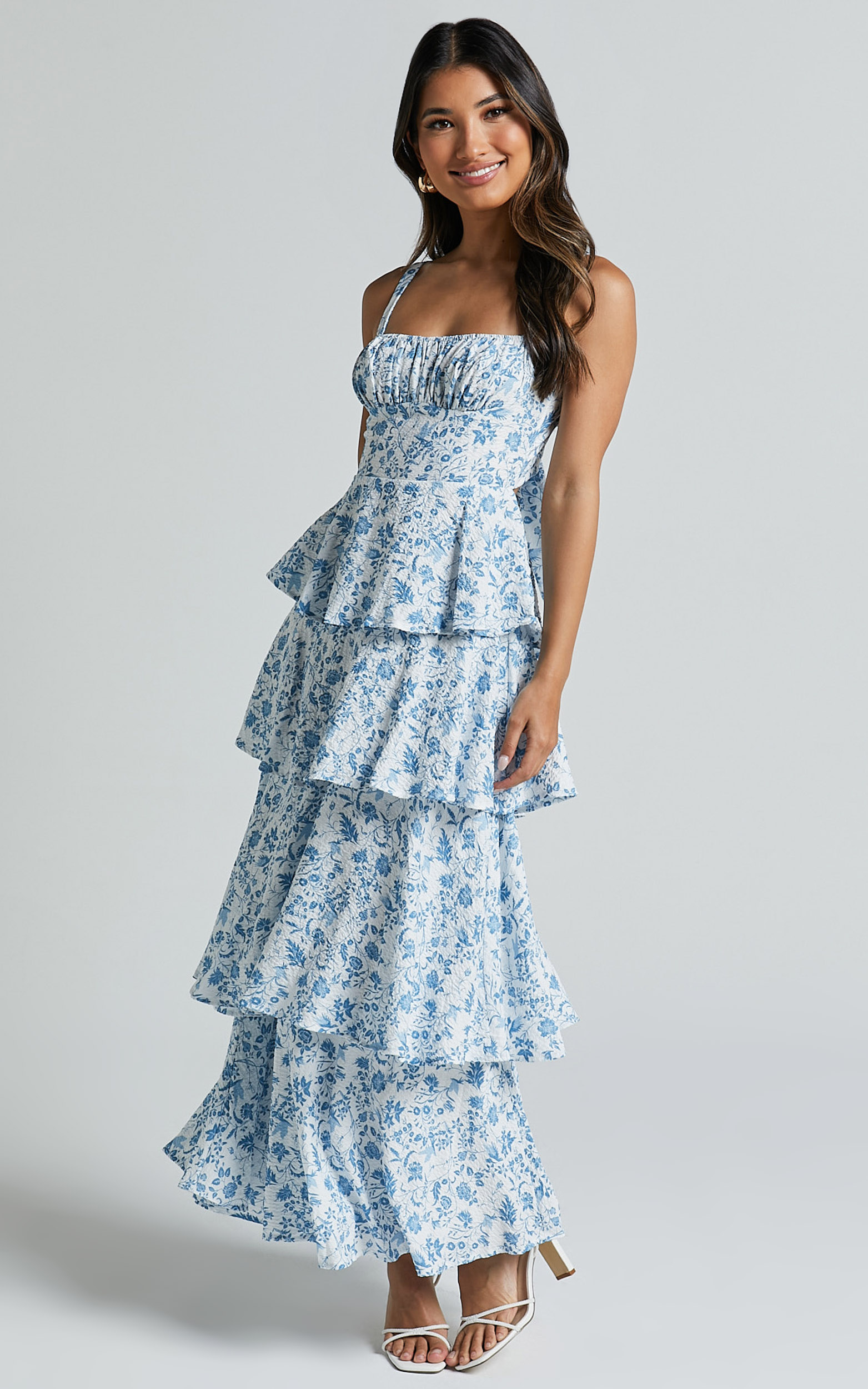 Lorma Midi Dress - Ruched Layered Dress