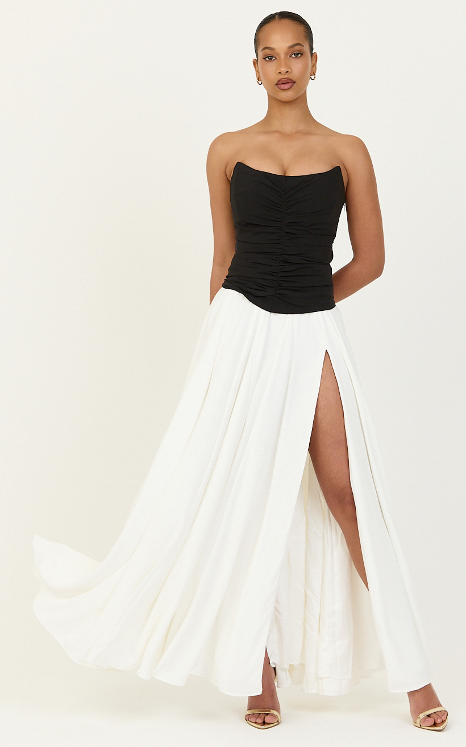 Evelina Maxi Dress - Strapless Corset Dress With Contrast Gathered Skirt